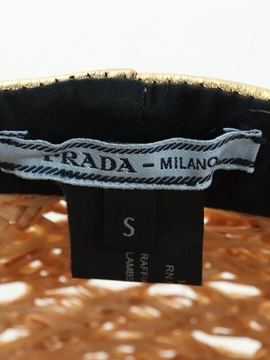 PRADA Hat Raffia S Beige 1HC225 Auth BAZ670M main image 13